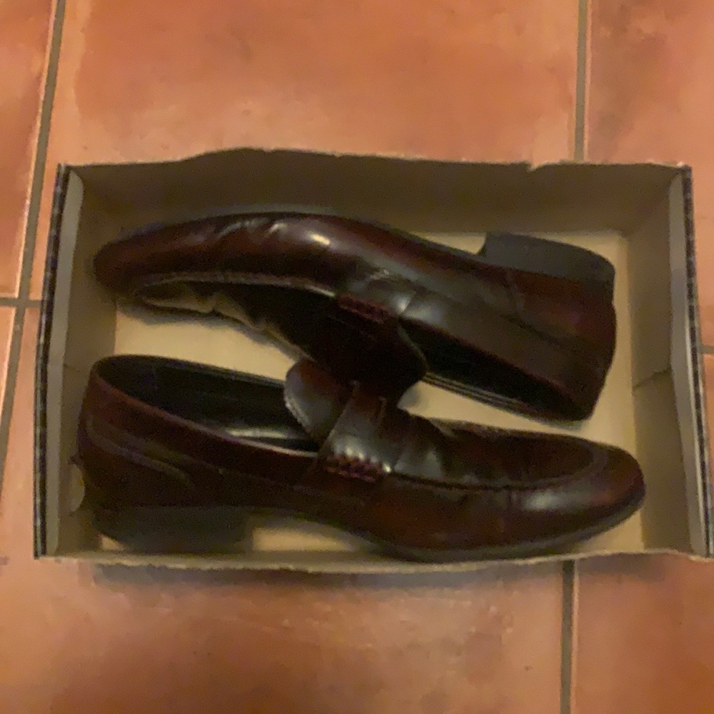 Red Calvin Klein loafers